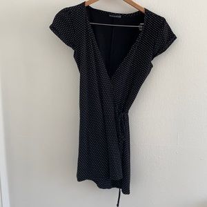Black polka dot wrap dress from Brandy Melville!